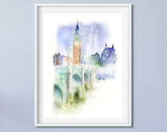 Abstract Landscape Art, Watercolor Art Print, Abstract Wall Art, Watercolor Print, Landscape Wall Art, Small Art Print, Original Fine Art