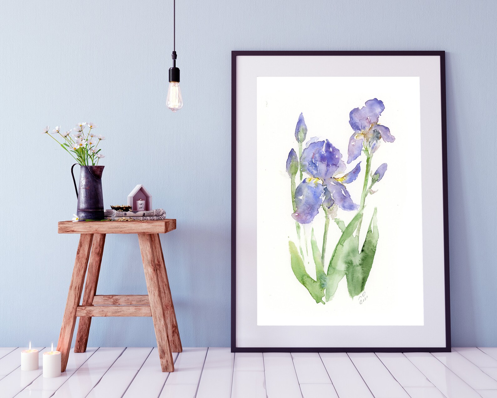 Large Nature Wall Art Watercolor Print Set of 3 Living Room Etsy