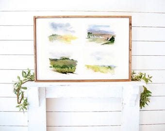 Landscape Wall Art, Abstract Landscape Print, Watercolor Wall Art, Small Watercolor Painting, Abstract Art, Nature Wall Art, Entryway Art
