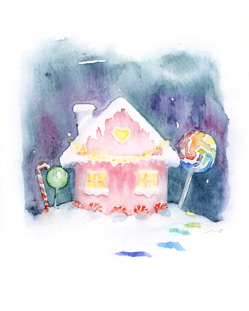 Fairytale Print Nursery Printable Art Kids Room Art Nursery Watercolor Printable Baby Wall Art Printable Candy House Nursery Wall Art