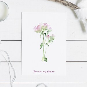 Printable Love Card, Valentines Day Card, Flower Card, Floral Love Card, Downloadable Anniversary Card, Couple Card, Card for Wife, Romantic
