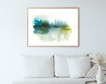Abstract Watercolor Art, Watercolor Wall Art, Abstract Landscape Print, Large Art Print, Nature Art Print, Landscape Watercolor Print