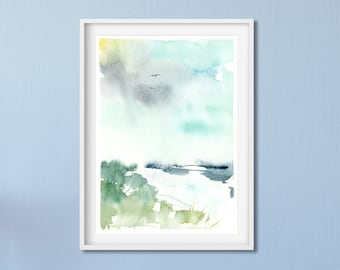 Abstract Wall Art, Abstract Landscape Print, Landscape Watercolor Art, Abstract Art Print, Entryway Art, Landscape Wall Art Print