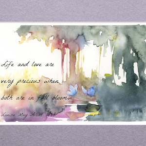Little Women Art, Abstract Wall Art, Quote Art Print, Inspirational Wall Art, Motivational Quote Print, Small Abstract Watercolor Art