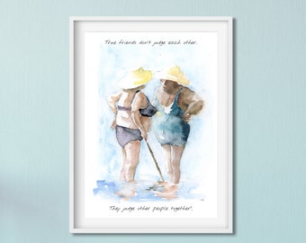 Funny Watercolor Painting Art, Humor Meme Wall Art, New Home Gift for best friend, Cute Kitchen Wall Art, Funny Wall Art Print