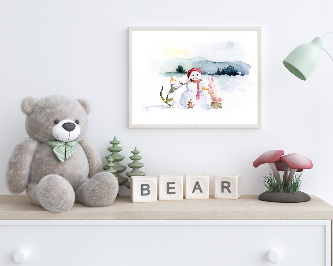 Nursery Watercolor Wall Art Nursery Room Art Kids Watercolor Etsy