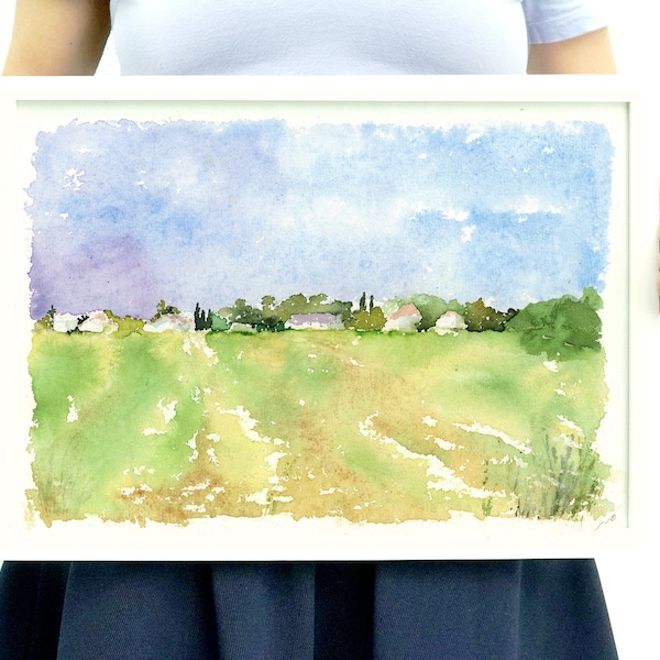 Watercolor Field - Etsy