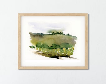 Landscape Wall Art, Abstract Wall Art, Abstract Watercolor Art, , Abstract Nature Print, Small Wall Art, Minimalist Wall Art, Office Art