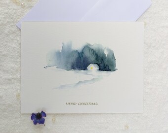 Christmas Printable Card, Xmas Printable, Holiday Printable Card, Watercolor Christmas Card, Printable Greeting Card, Winter Greeting Card