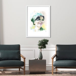Large figurative Woman Wall Art, Woman Art, Living Room Art Print, Woman Portrait Print, Large Portrait Painting, Watercolor Portrait Print