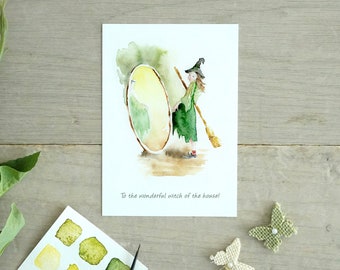Birthday Cards, Mothers Day Cards, Celebration Cards, Blank Cards, Funny Mothers Day Cards, Witch Card, Watercolor Cards, Greeting Card Pack