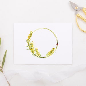 Printable Flower Card, Love Card, Mothers Day Card, Sympathy Card, Card for Her, Botanical Card, Wreath Card, Floral Watercolor Card