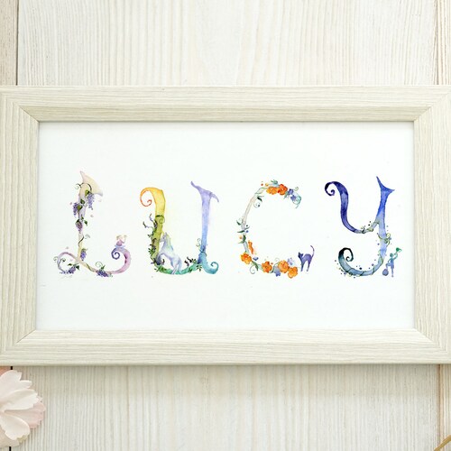 Custom Nursery Name Print Baby Name Print Cute Animals Etsy Ireland
