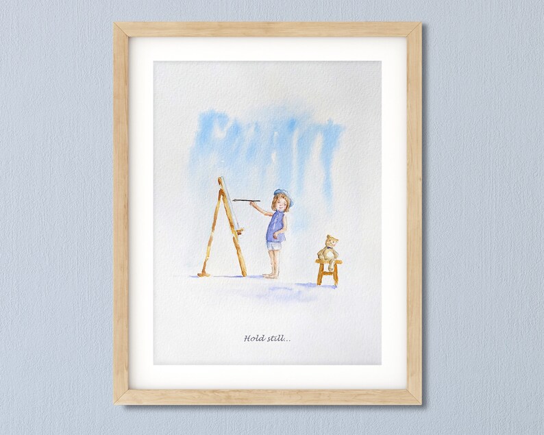Baby Girl Wall Decor Kids Wall Decor Children Illustration Nursery Wall Art Watercolor Kids Print Girl Room Decor Baby Shower Gift