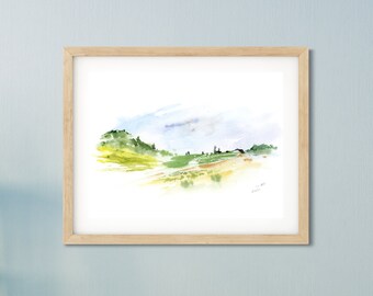 Abstract Mountain Art, Watercolor Mountain Print, Landscape Watercolor Art, Abstract Wall Art, New Home Gift, Landscape Wall Art Print