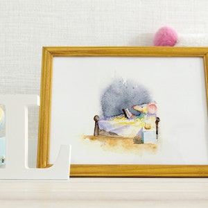 Nursery Watercolor Art, Nursery Animal Print, Mouse Print, Nursery Wall Art, Baby Animal Print, Kids Wall Decor, Watercolor Print