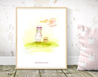 Baby Wall Art, Nursery Wall Art, Girls Room Art, Watercolor Print, New Baby Gift, Original Art, Kids Wall Decor, Baby Watercolor Art