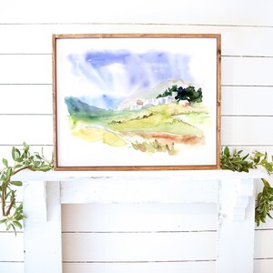 Landscape Print, Watercolor Art Print, Abstract Wall Art, Landscape Watercolor Painting, Entryway Wall Art, Original Artwork, Fine Art Print