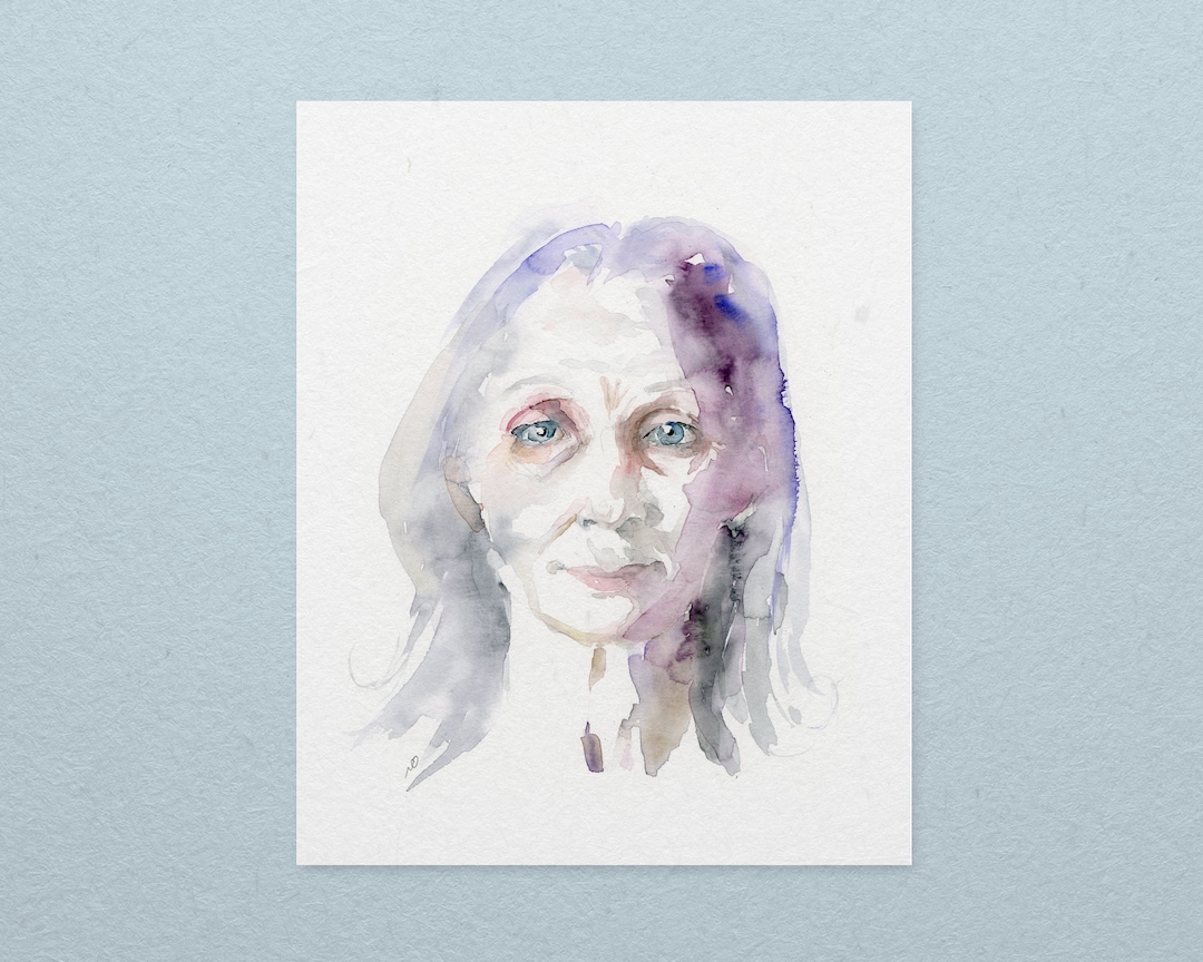 Watercolor Portrait Art Woman Portrait Portrait Wall Art Etsy