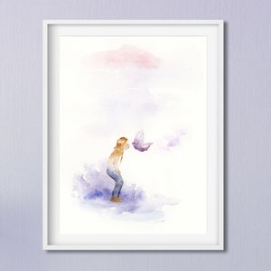 Nursery Watercolor Wall Art, Baby Room Decor, Baby Art Print, Children Wall Art, Watercolor Kids Print, Baby Nursery Decor, Butterfly Print