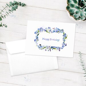 Printable Birthday Card, Floral Greeting Card, Happy Birthday Card, Celebration Card, Download Card, Watercolor Card, Social Distance Card