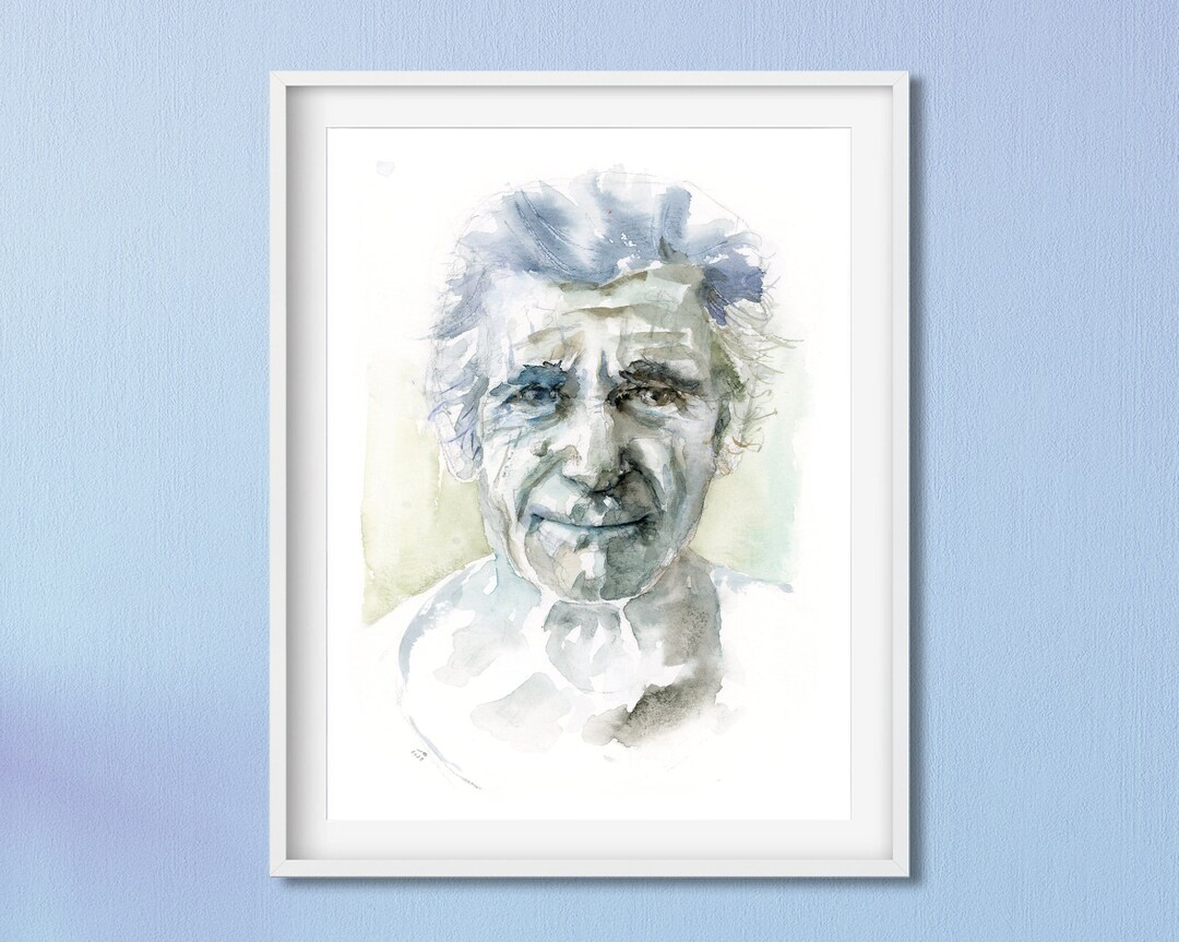 Old Man Portrait, Small Portrait Painting, Watercolor