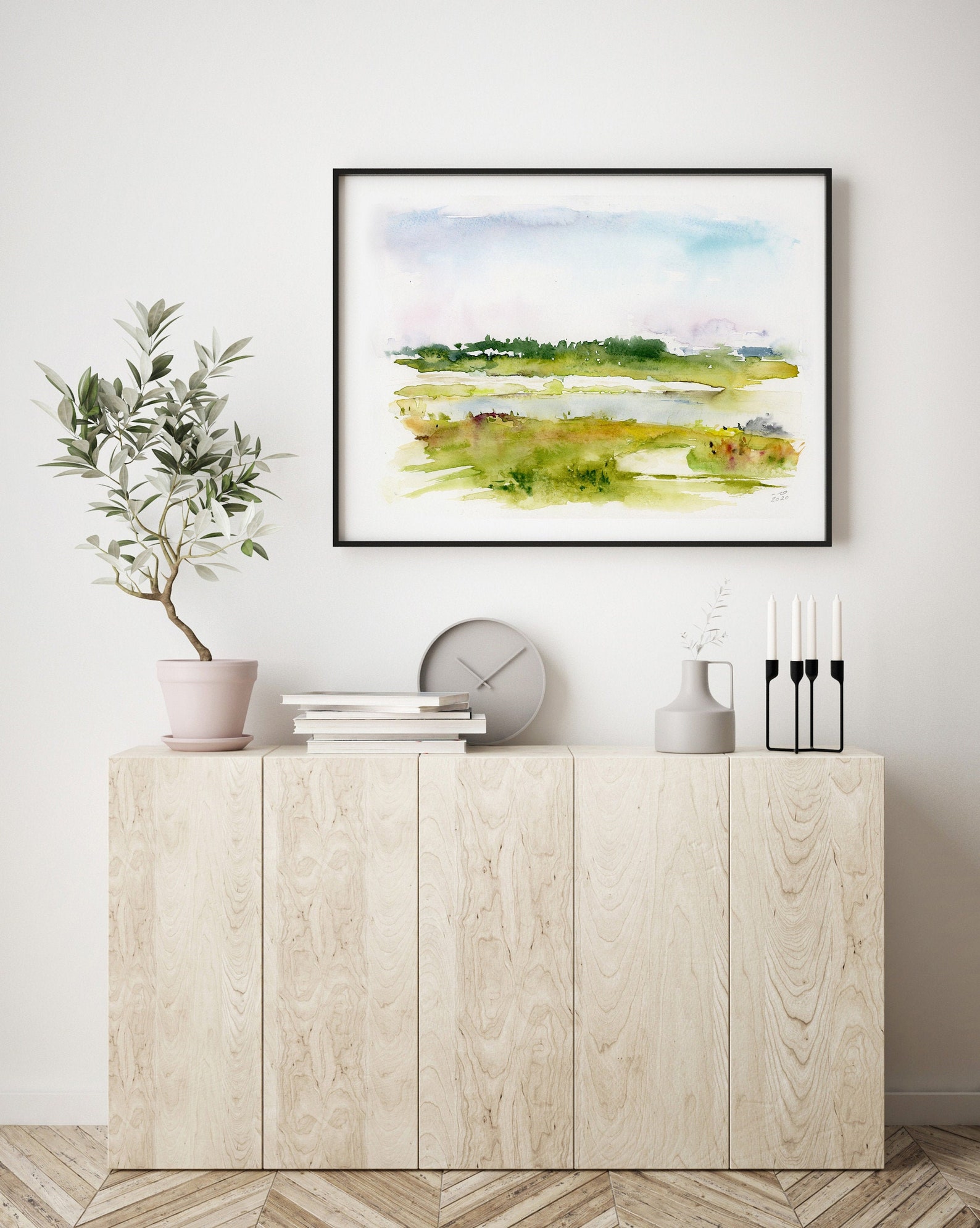 Large Watercolor Landscape Painting Abstract Landscape Wall | Etsy