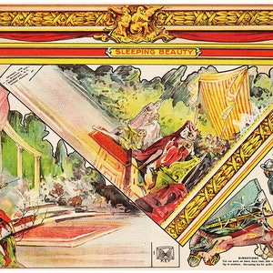 Digital file Boston Globe Toy Theater Sleeping Beauty cut-out Paper Vintage Puppet 1905