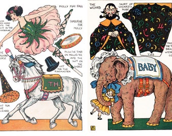 Paper Doll Set 2 from "the Magic Circus" by violet Moore Higgins