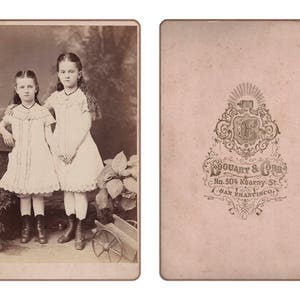 Vintage cabinet card, sisters, Victorian, photo, collage