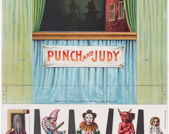 Punch and Judy toy theatre and puppets