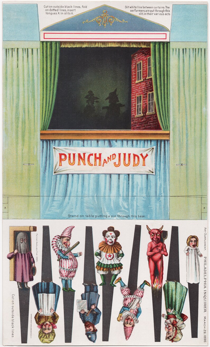 Punch and Judy Toy Theatre and Puppets Etsy