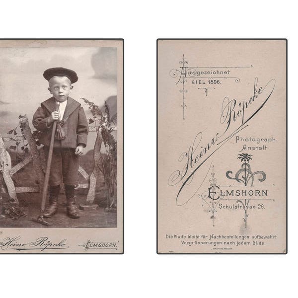 Digital supply, Altered Art, Vintage CDV, Cabinet Card, Vintage Photograph, boy, shovel, engraving