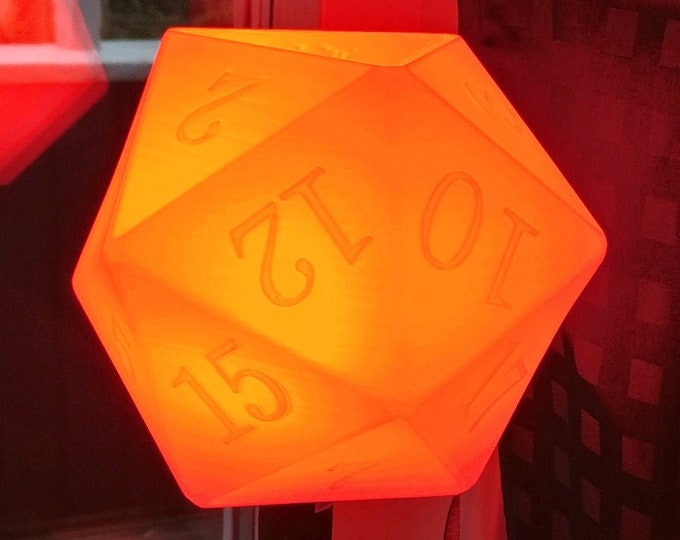 D20 Lampshade Dnd Decor Desk Lamp Dungeons and Dragons Geek Decor Etsy