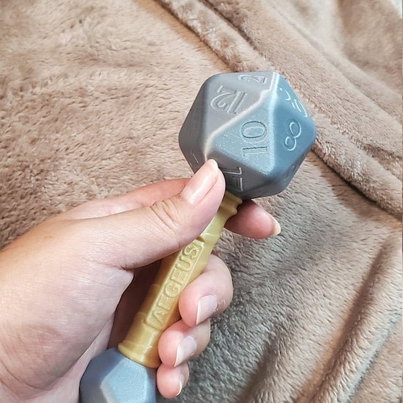 D20 Baby Rattle with Custom Name Plate 