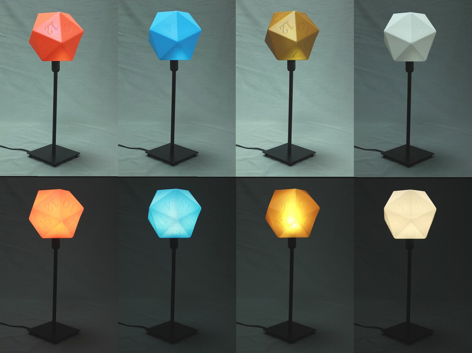 D20 lampshade DnD decor desk lamp Dungeons and Dragons Etsy