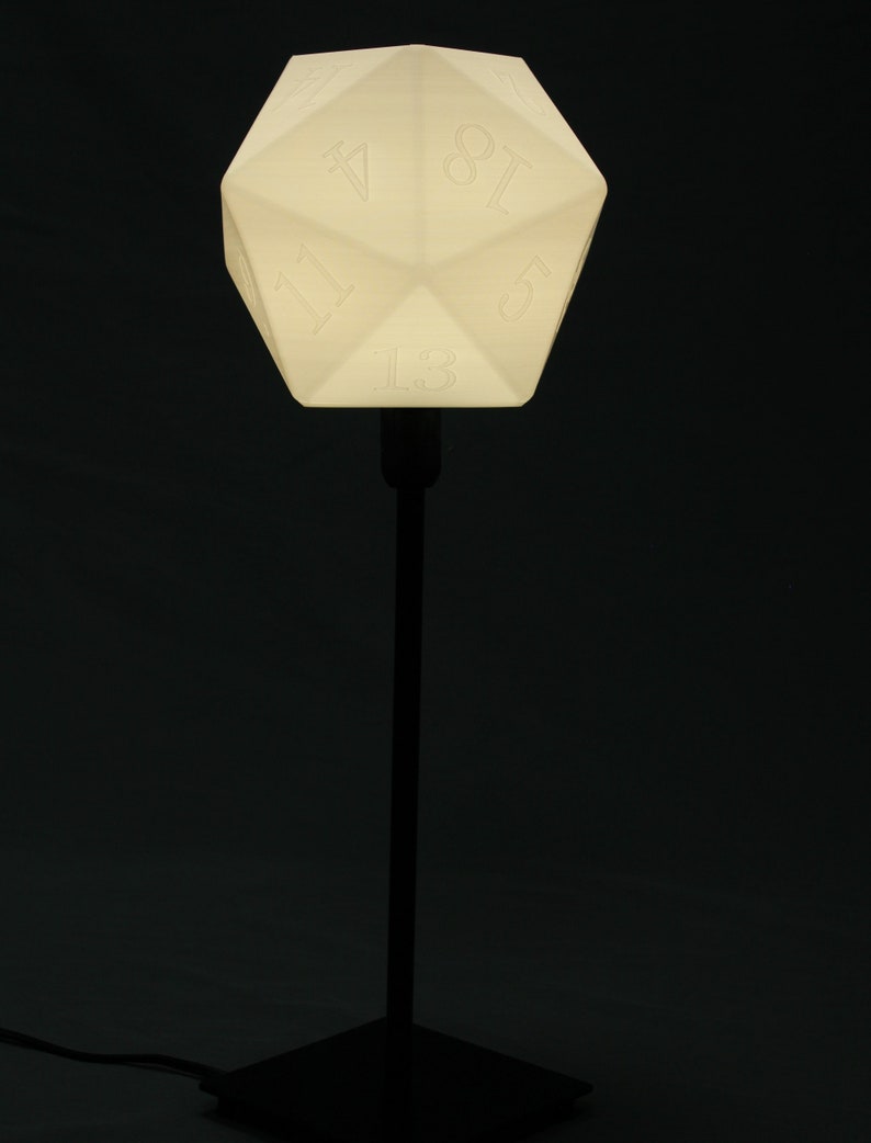 D20 lampshade DnD decor desk lamp Dungeons and Dragons Etsy