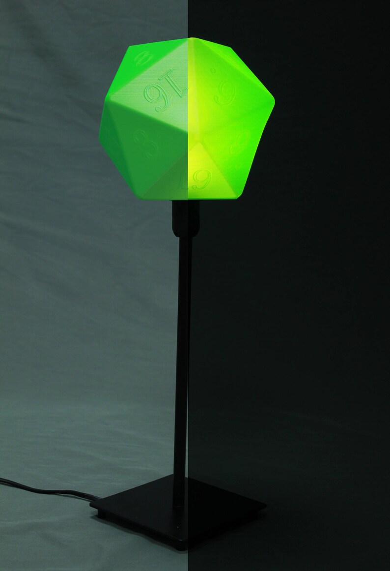 D20 Lampshade Dnd Decor Desk Lamp Dungeons and Dragons Etsy UK