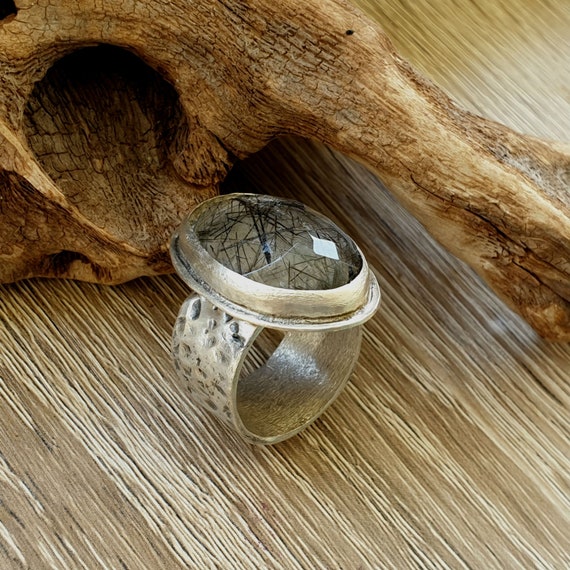 Large natural hot sale stone ring