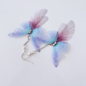 Women Ladies Girl Butterfly Wing feather Fancy Fairy Costume Party Dangle Long Earrings image 10