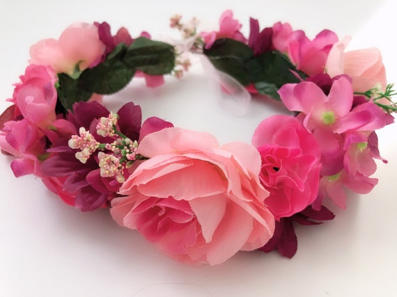Women Lady BOHO Silver Leaf Beach wedding Rose Hair Headband crown Prop Garland