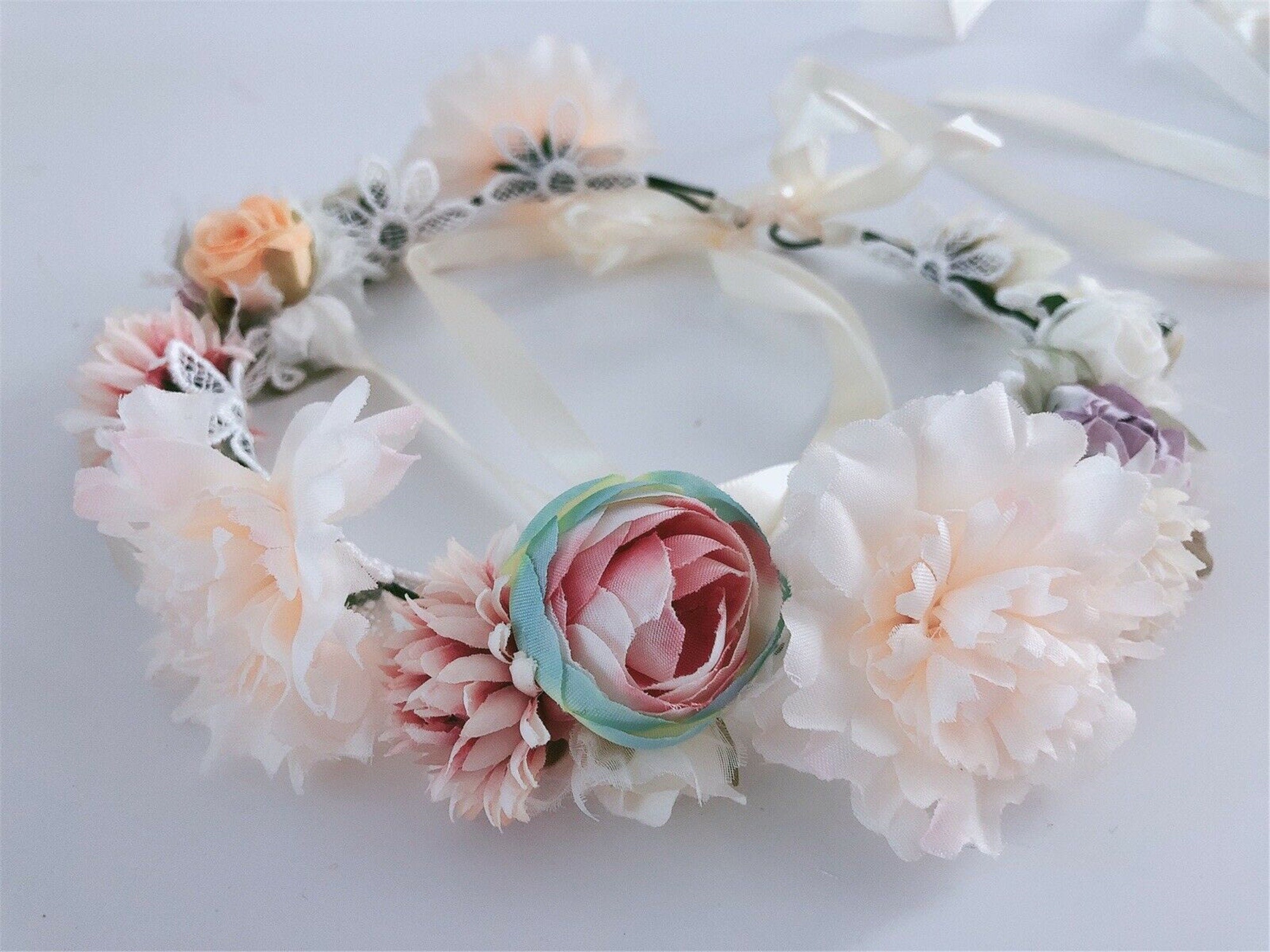 Women Girl Flower Boho Party Wedding Beach Tiara Crown hair headband Garland