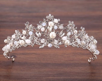 Women Girl Lady Bride Wedding Silver Color Crystal Rhinestone Prom Function Costume Party Tiara Crown PROP Hair band hoop Headband