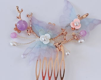 Women Girls Butterfly Wings Fairy Woodland Dressup Hair Clips Hairpin Comb Accessory small Fascinator