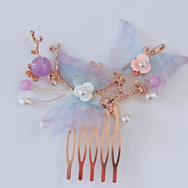 Women Girls Butterfly Wings Fairy Woodland Dressup Hair Clips Hairpin Comb Accessory small Fascinator