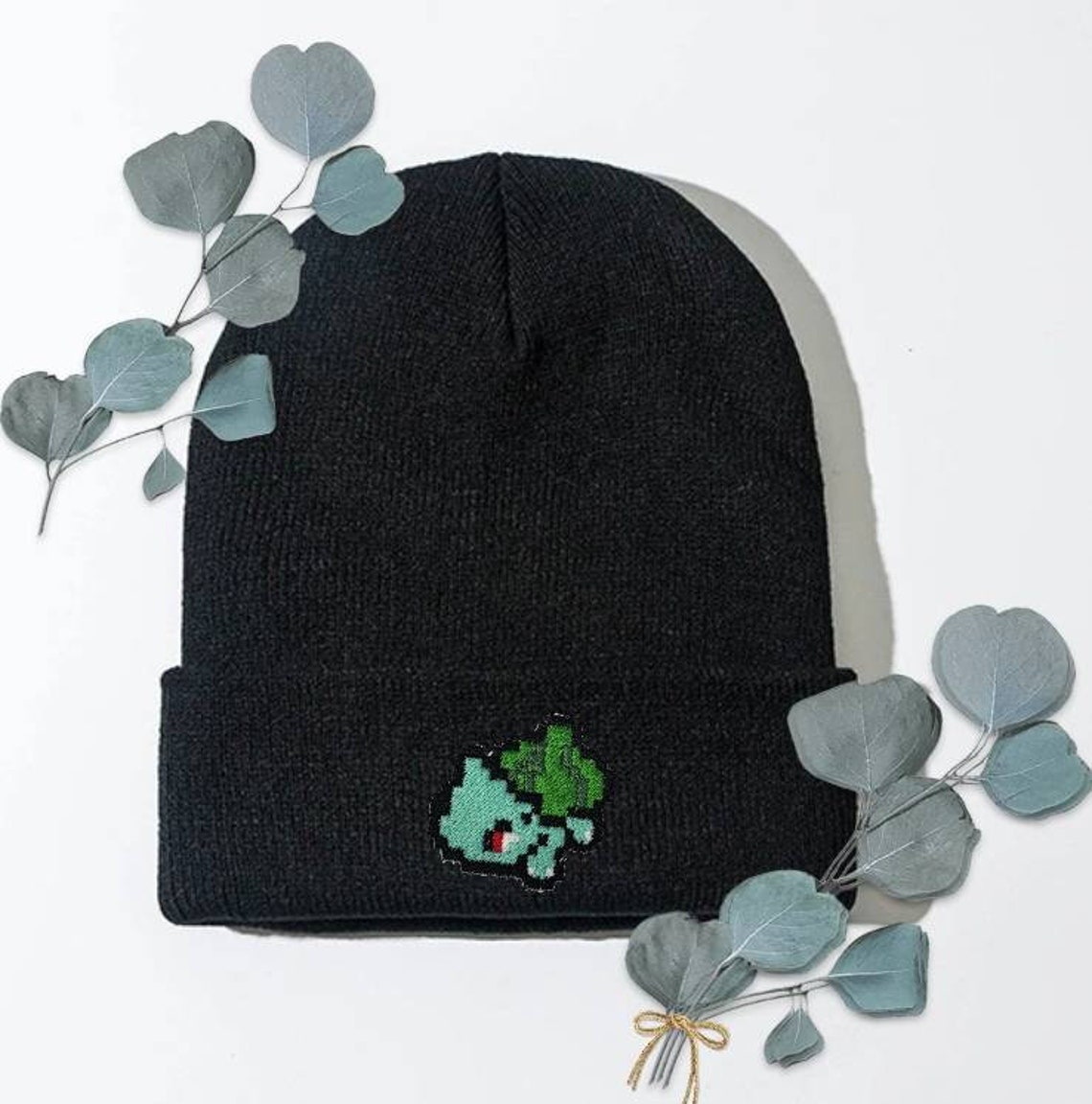 Bulbasaur pixel art beanie Bulbasaur beanie bulbasaur hat Etsy