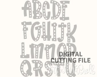 SVG Hand Lettered Digital Cutting File - Font Clip Art Alphabet Elements - Digital Download - Small Business Commercial Use
