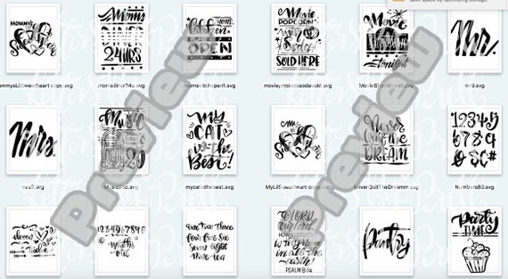 Svg Bundles 11 12 Includes 223 Hand Lettered Cutting Etsy