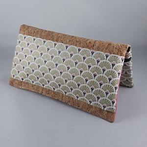 blague à tabac/poche à tabac/coton enduit enventails or/blanc/noir/rose/liége pailletté or/similicuir rose/article fumeur/cadeau femme