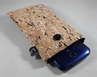 étui/housse téléphone portable/étui lunettes/cadeau femme/cuir Cork/liège du Portugal/beige naturel/noir/blanc/étui Iphone/smartphone